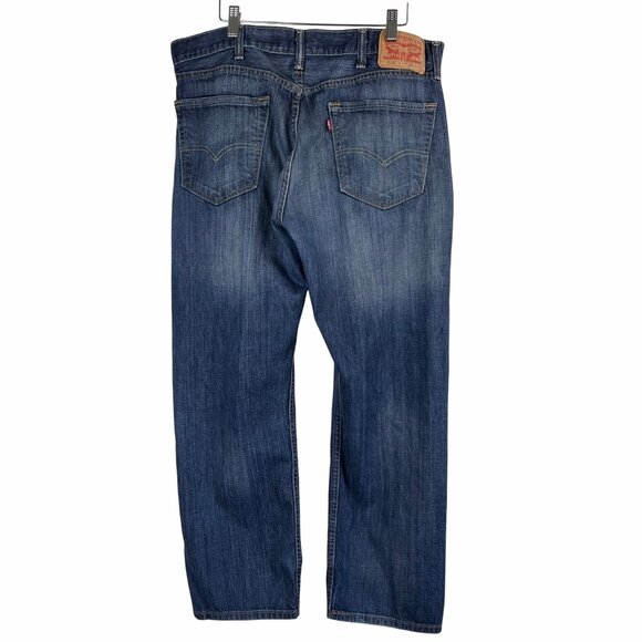 Levis 505 Mens Straight Fit Blue Jeans Size 38x30 Mid-Rise Denim Classic Casual - Picture 2 of 15